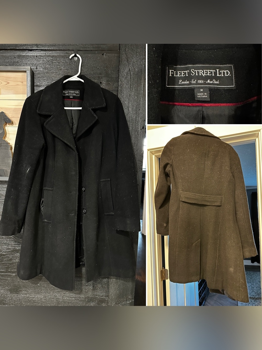 Women’s Black Wool Blend Peacoat
